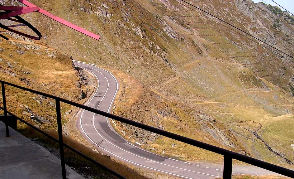 Transfagarascher Hochstrasse von obere Station der Seilbahn