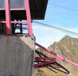 Die obere Station der Seilbahn