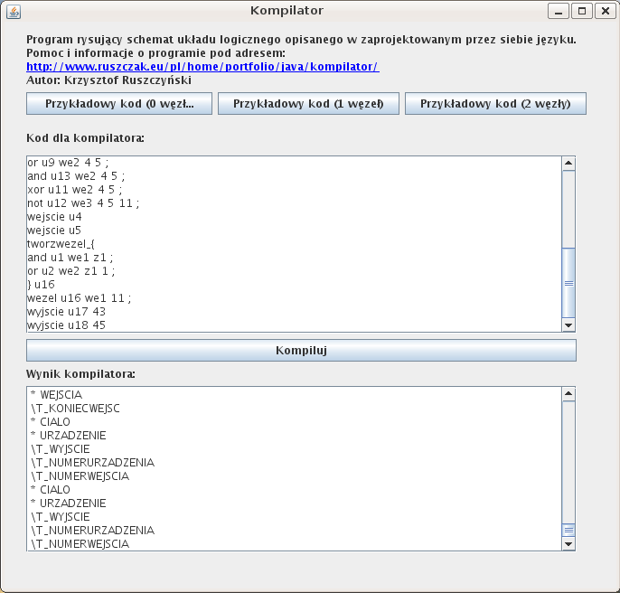 After successful compilation syntax tree is published (in lower textarea) 