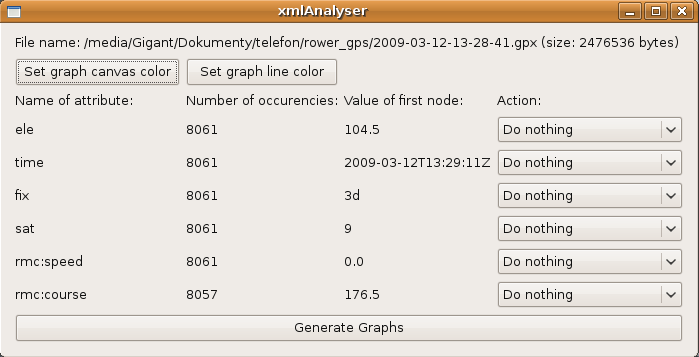 View after successfully loaded XML file (menu created dynamically)